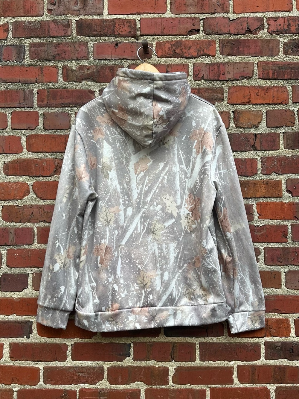 Camouflage Hoodie Pullover Sweatshirt Mens XXL Pastel Light Multi Leaf Tree Camo - Picture 12 of 14
